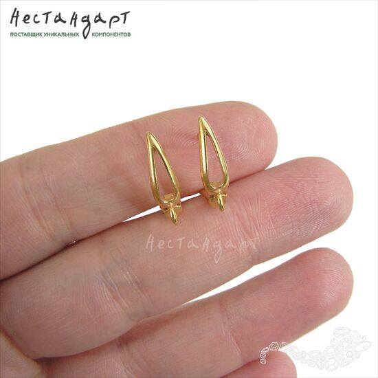 Швензы Tear Gold Plated 15х4 мм (пара), изображение 2