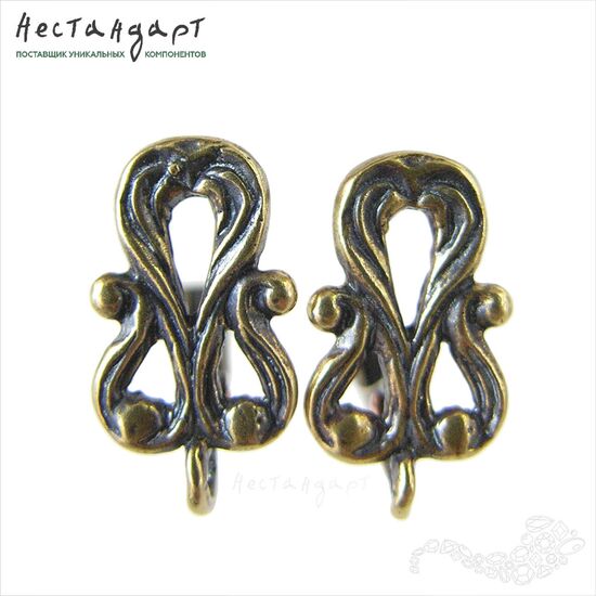 Швензы Ornament Patina Bronze 16х8 мм (пара)