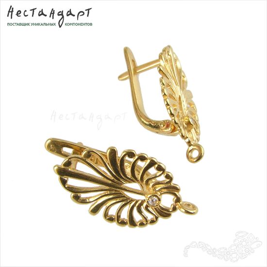 Швензы Winteraster Vermeil Sterling Silver 19х11 мм (пара), изображение 2