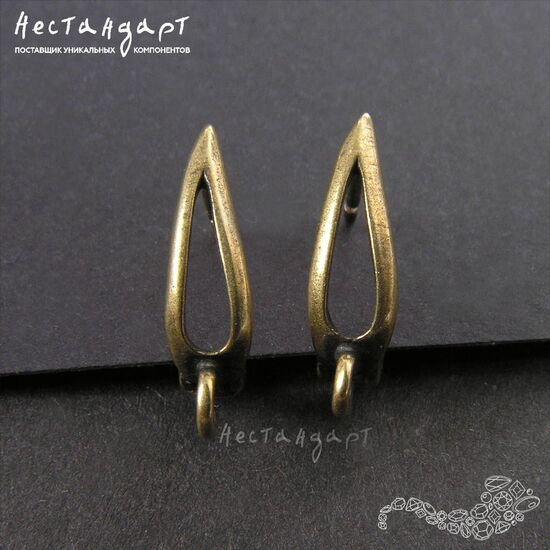 Швензы Tear Patina Bronze 15х4 мм (пара)
