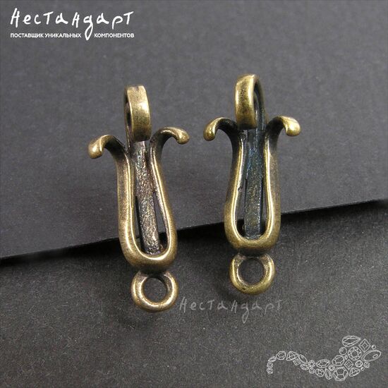 Швензы Curls Patina Bronze 18х8 мм (пара), изображение 2