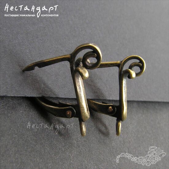 Швензы Curls Patina Bronze 18х8 мм (пара), изображение 4