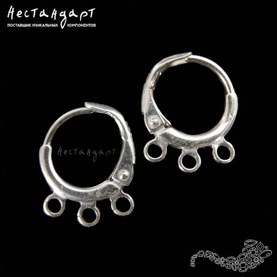 Швензы 3-Ring Sterling Silver 15 мм (пара)