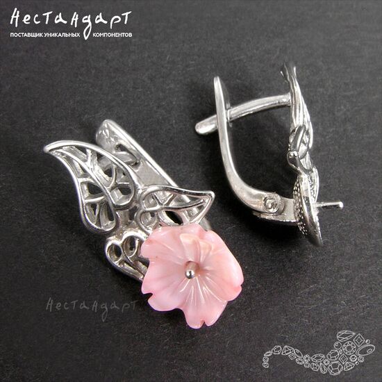 Швензы Grappolo Sterling Silver Rhodium Plated 17x10 мм (пара), изображение 2