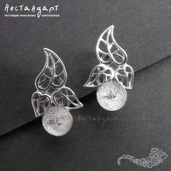 Швензы Grappolo Sterling Silver Rhodium Plated 17x10 мм (пара), изображение 4