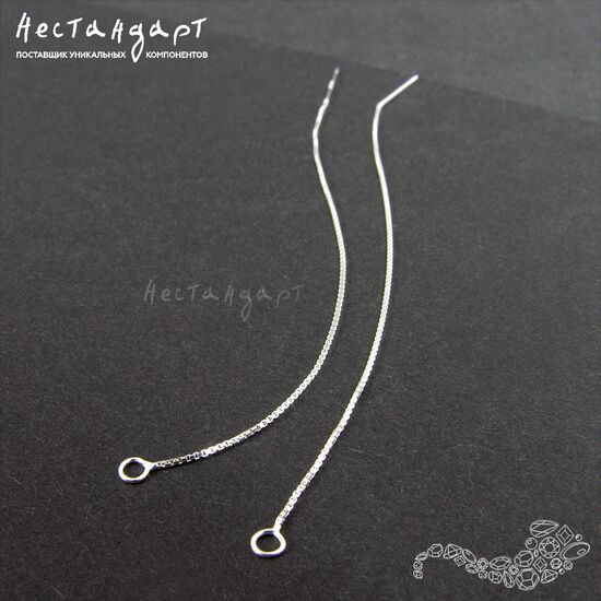 Швензы-протяжки с петлей Box Sterling Silver 95 мм (пара), изображение 2