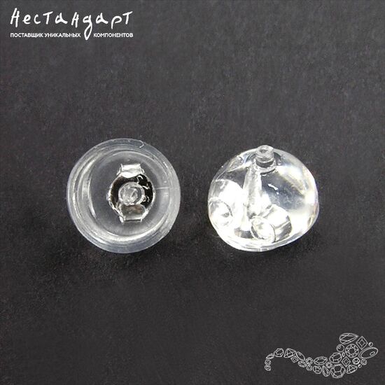 Стопперы-заглушки с силиконовой оболочкой Sterling Silver 5 мм (пара), изображение 2