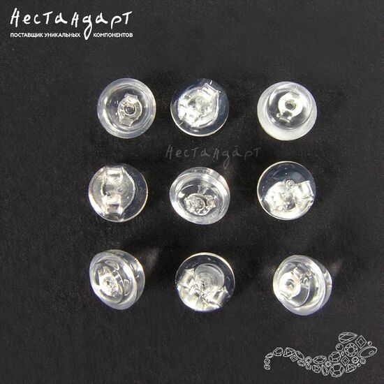 Стопперы-заглушки с силиконовой оболочкой Sterling Silver 5 мм (пара), изображение 3