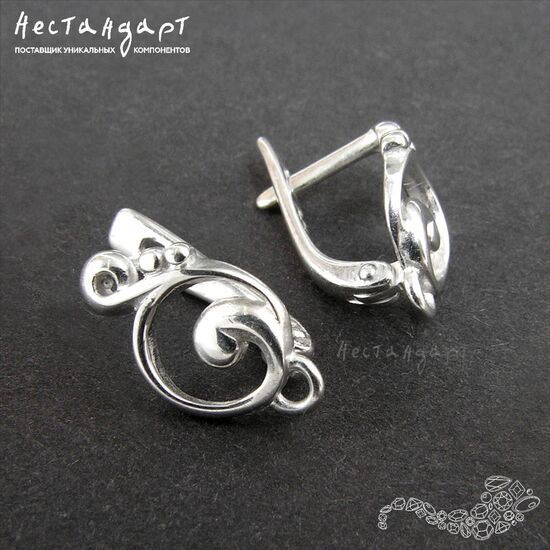 Швензы Music Sterling Silver Rhodium Plated 13х7,5 мм (пара), изображение 2