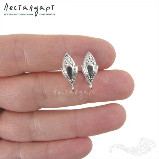 Швензы Pavia Sterling Silver Rhodium Plated 16 мм (пара), изображение 2