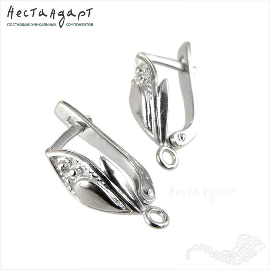 Швензы Pavia Sterling Silver Rhodium Plated 16 мм (пара), изображение 3