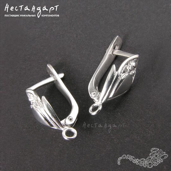 Швензы Pavia Sterling Silver Rhodium Plated 16 мм (пара), изображение 4