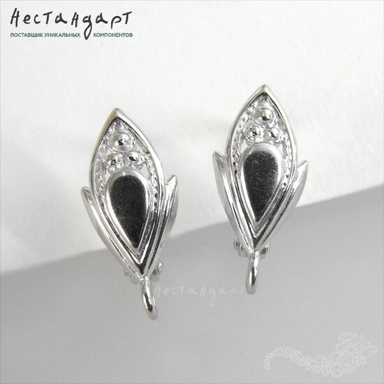 Швензы Pavia Sterling Silver Rhodium Plated 16 мм (пара), изображение 5