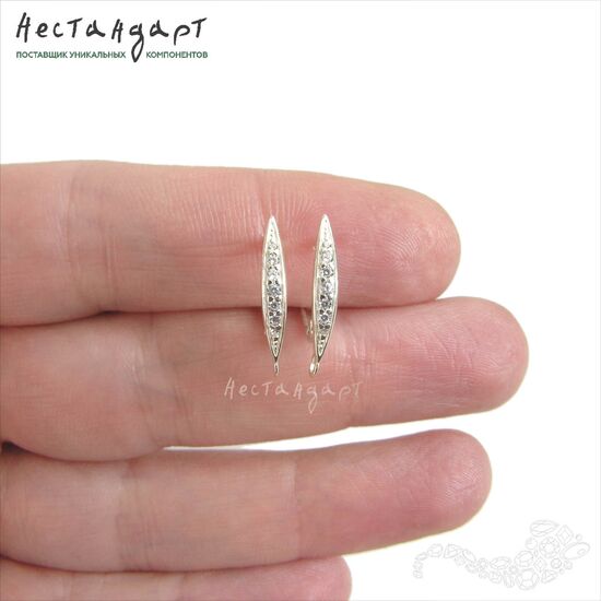 Швензы Amandier Fianite Sterling Silver 17 мм (пара), изображение 2