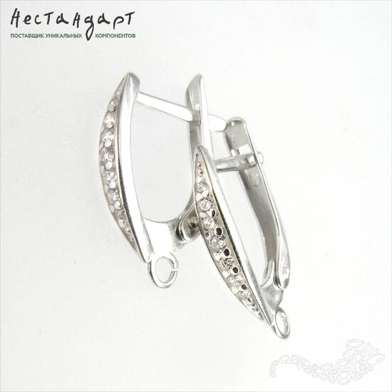 Швензы Amandier Fianite Sterling Silver 17 мм (пара), изображение 3