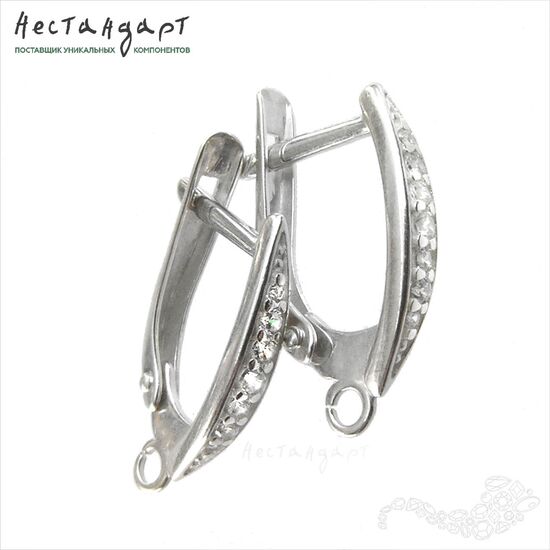 Швензы Amandier Fianite Sterling Silver 17 мм (пара), изображение 5