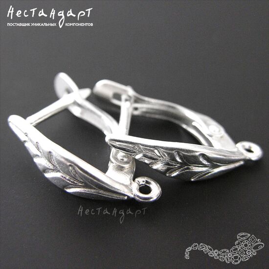 Швензы Sharp Leaf Bright Silver Plated 18х4 мм (пара)