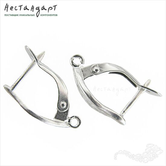 Швензы Sharp Leaf Bright Silver Plated 18х4 мм (пара), изображение 4