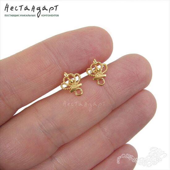 Основы для пусет Crown Vermeil Sterling Silver 11 мм (пара), изображение 2