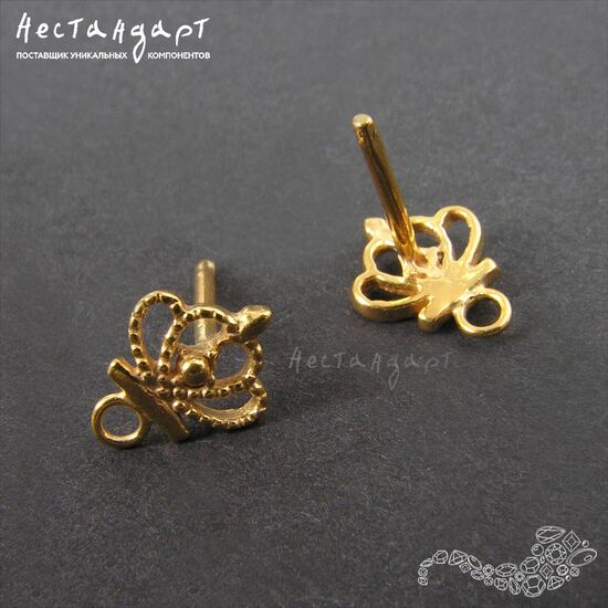 Основы для пусет Crown Vermeil Sterling Silver 11 мм (пара), изображение 3