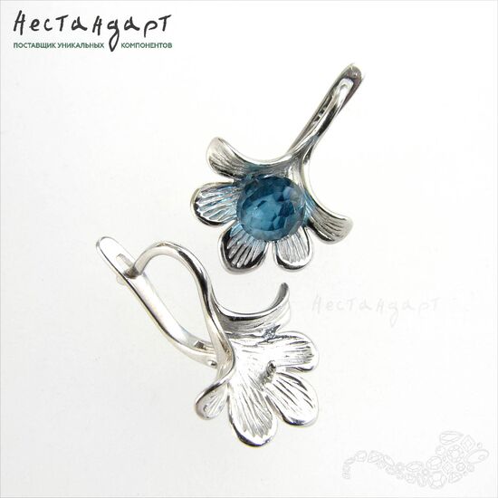 Швензы Ginkgo Biloba Sterling Silver 21x17 мм (пара), изображение 2