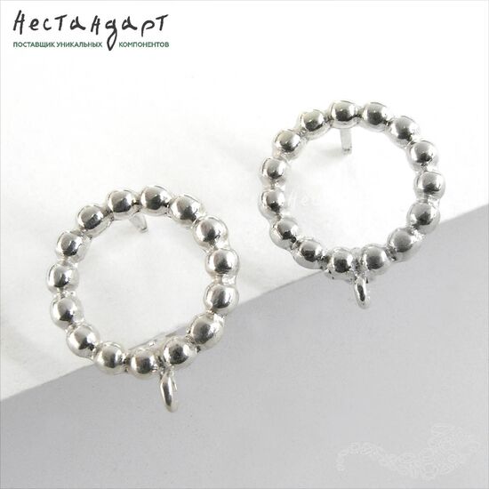 Швензы Perla Tondo Sterling Silver 14 мм (пара), изображение 4