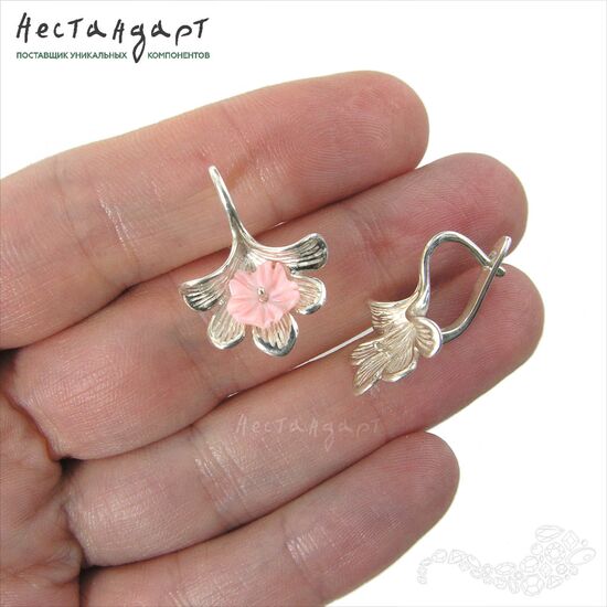 Швензы Ginkgo Biloba Sterling Silver Rhodium Plated 21 мм (пара), изображение 2