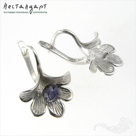 Швензы Ginkgo Biloba Sterling Silver Rhodium Plated 21 мм (пара), изображение 4