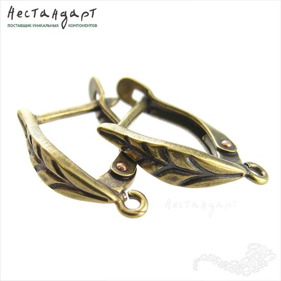 Швензы Sharp Leaf Patina Bronze 18х4 мм (пара)