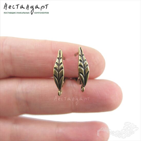 Швензы Sharp Leaf Patina Bronze 18х4 мм (пара), изображение 3