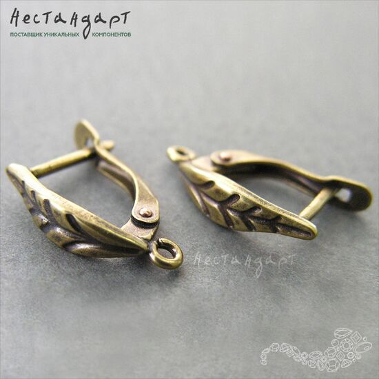 Швензы Sharp Leaf Patina Bronze 18х4 мм (пара), изображение 4