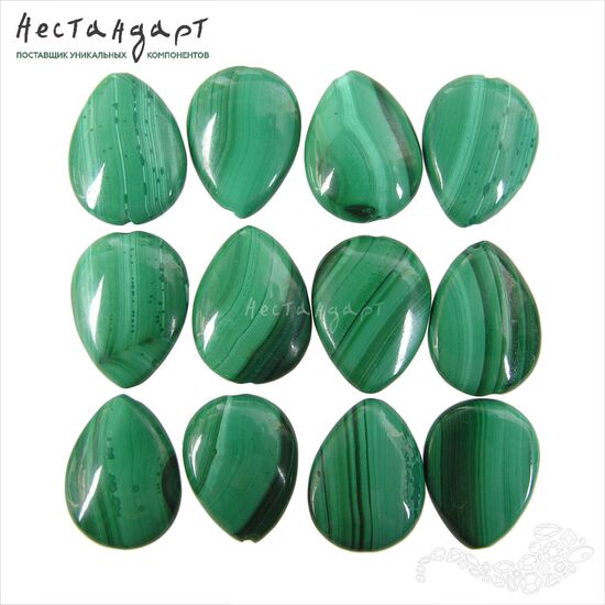 Малахит натуральный Drop 15х12 мм, изображение 5