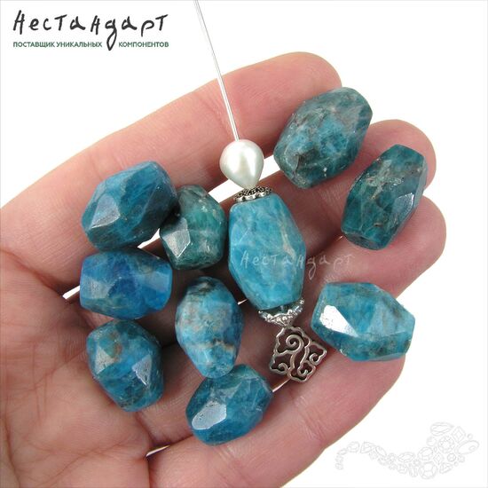 Апатит натуральный Faceted Barrel с огранкой 13-18 мм, изображение 2