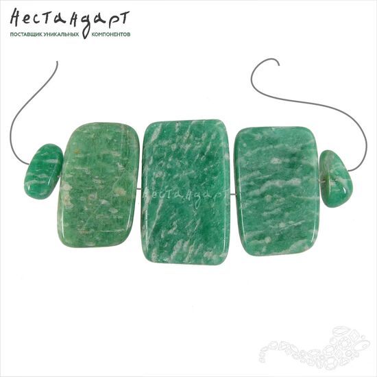 Амазонит натуральный гладкий Rectangle (уп. 5 шт.)