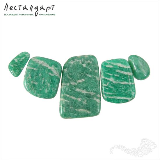 Амазонит натуральный гладкий Rectangle (уп. 5 шт.), изображение 2