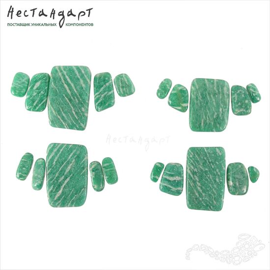 Амазонит натуральный гладкий Rectangle (уп. 5 шт.), изображение 3