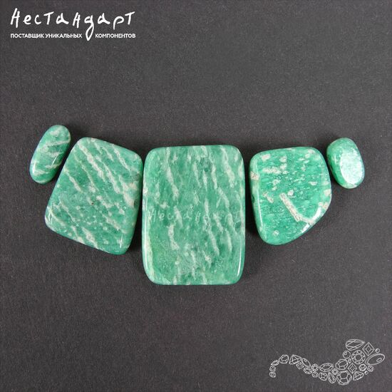 Амазонит натуральный гладкий Rectangle (уп. 5 шт.), изображение 4