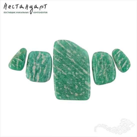 Амазонит натуральный гладкий Rectangle (уп. 5 шт.), изображение 5