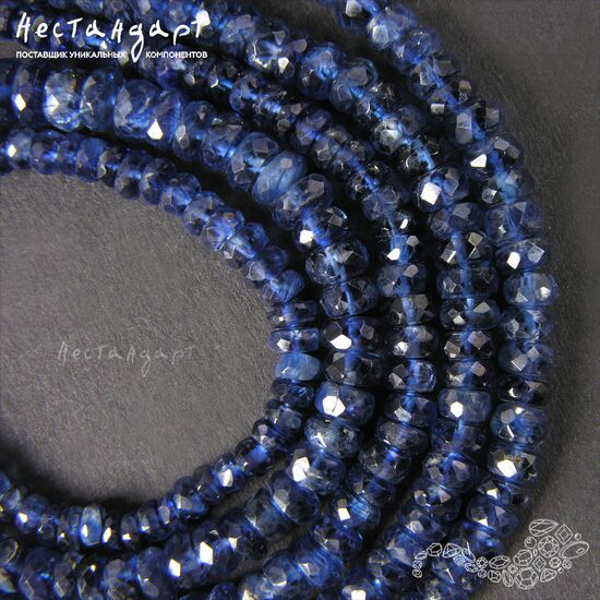 Кианит натуральный Sapphire Blue 3-5 мм (уп. 10 шт.), изображение 2