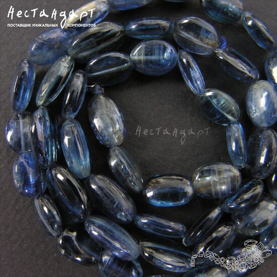 Кианит натуральный гладкий овал 9-11х6-9 мм, изображение 4