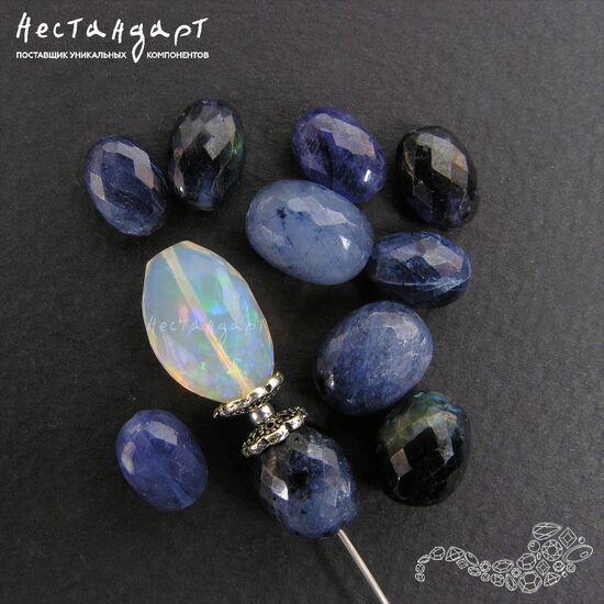 Сапфир натуральный облагороженный Blu 7-8х10-11 мм, изображение 3