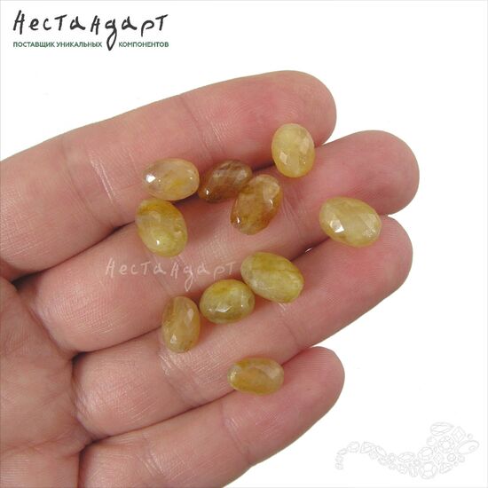 Сапфир натуральный облагороженный Giallo 7-8х10-11 мм, изображение 2