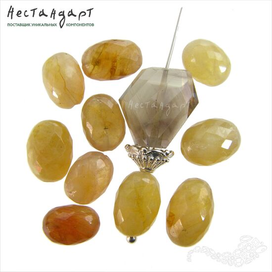 Сапфир натуральный облагороженный Giallo 7-8х10-11 мм, изображение 3