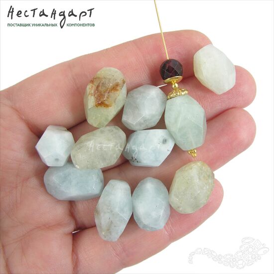 Берилл-аквамарин натуральный Verge Blue 14-18 мм, изображение 2