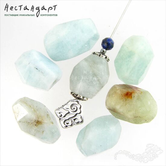 Берилл-аквамарин натуральный Verge Blue 14-18 мм, изображение 4