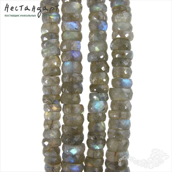 Лабрадор натуральный рондель с огранкой 6-12 мм (уп. 5 шт.), изображение 3