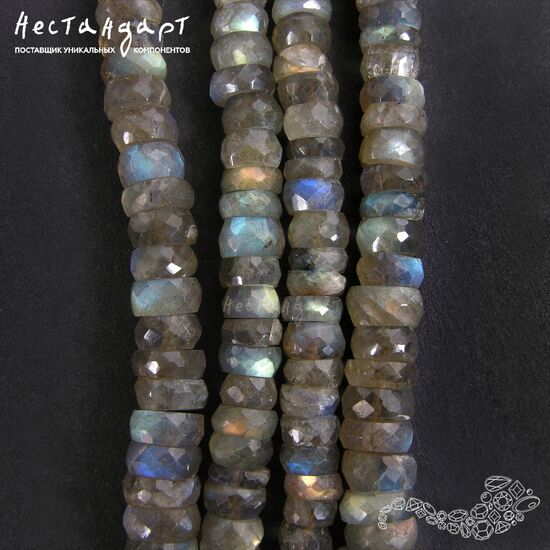 Лабрадор натуральный рондель с огранкой 6-12 мм (уп. 5 шт.), изображение 5