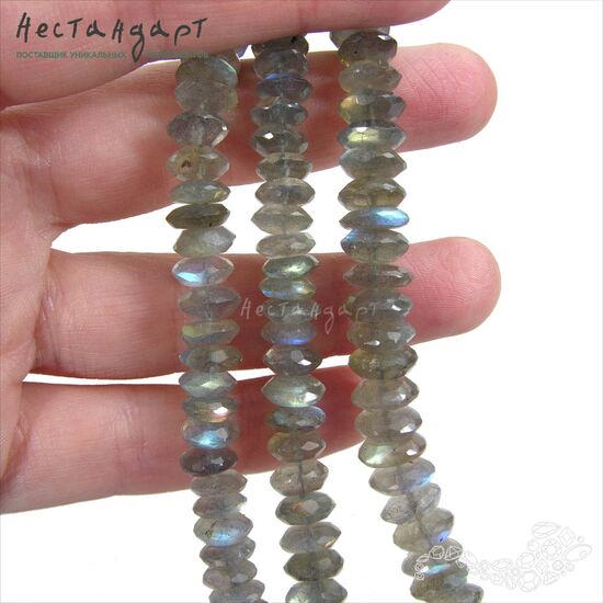 Лабрадор натуральный рондель с огранкой 7-9 мм (уп. 5 шт.), изображение 2