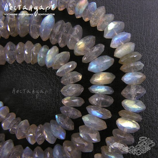 Лабрадор натуральный рондель с огранкой 7-9 мм (уп. 5 шт.), изображение 4