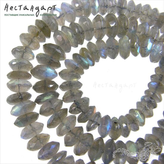 Лабрадор натуральный рондель с огранкой 7-9 мм (уп. 5 шт.), изображение 5